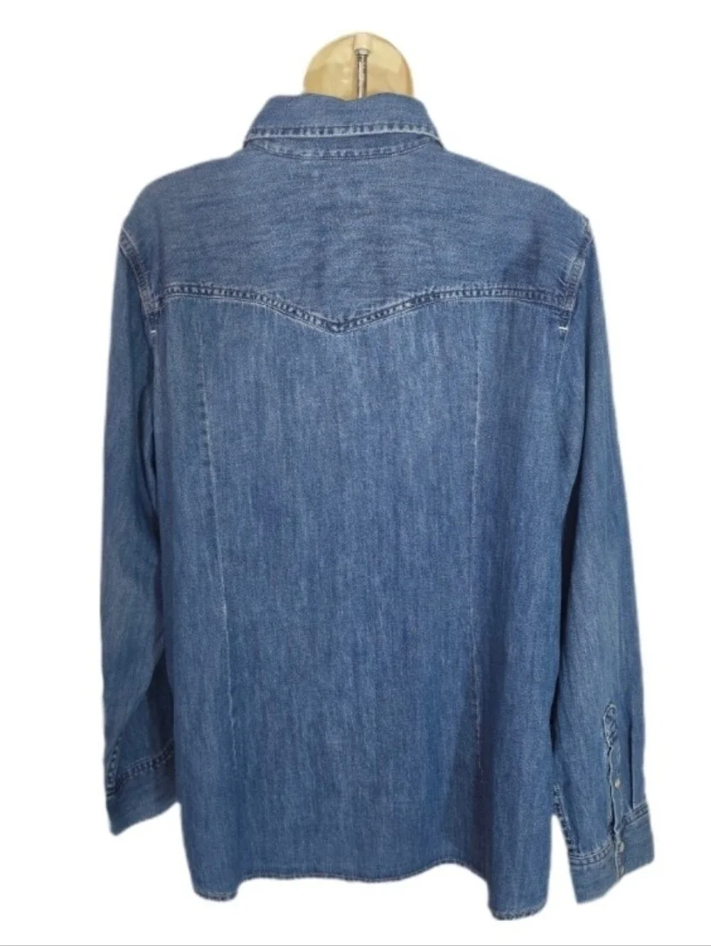 Levi's Shirt Ultimate Denim Button Up Longsleeve 100% Cotton Blue Plus Size 2X - Picture 12 of 16